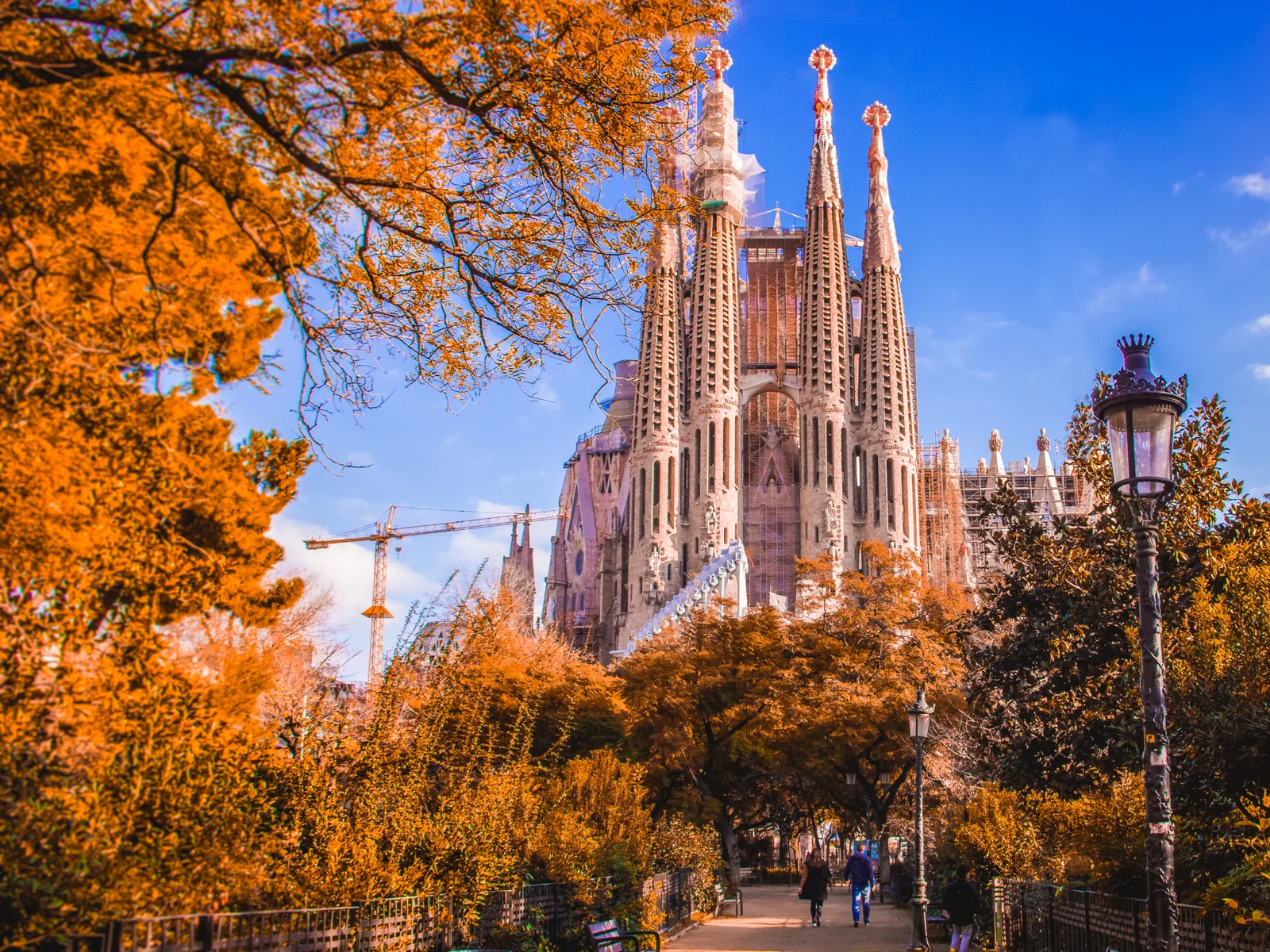 Basilica of the Sagrada Familia pictured during the cheapest time to go to Barcelona