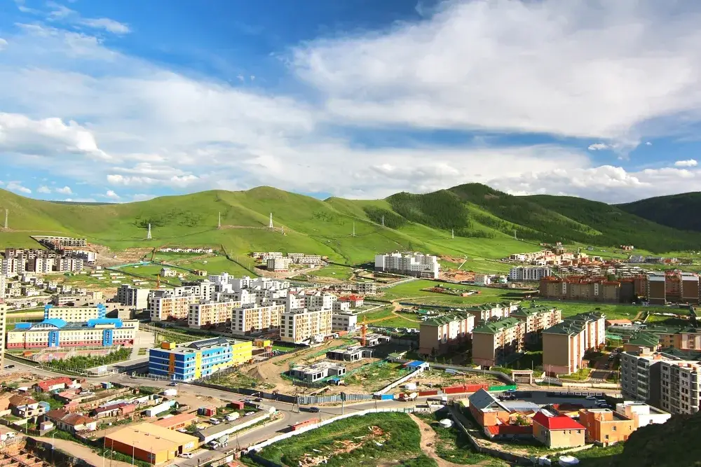 Aerial view of Ulaanbaatar city in the hills for a piece on Is Mongolia Safe to Visit
