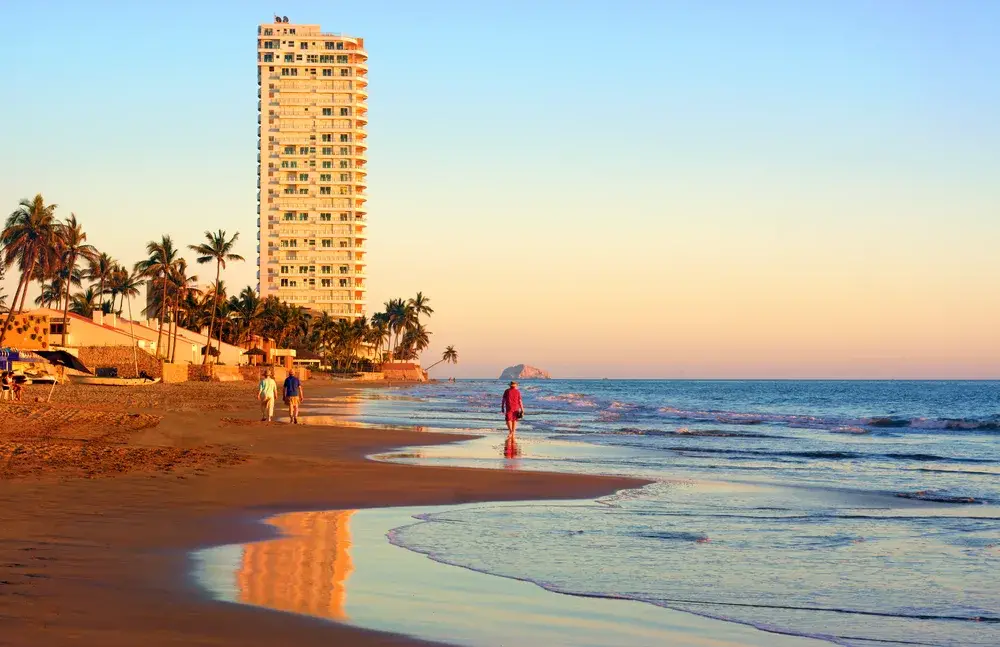 Gorgeous Mazatlan beach pictured on a clear day