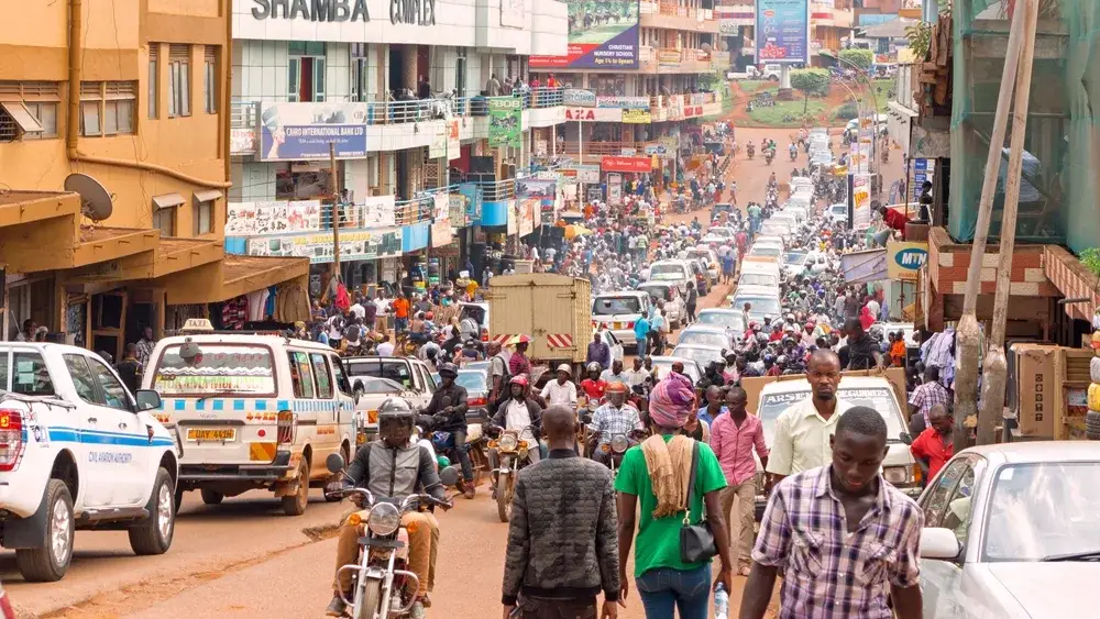 Congested traffic in the streets of Kampala Uganda for a piece on Is Uganda Safe