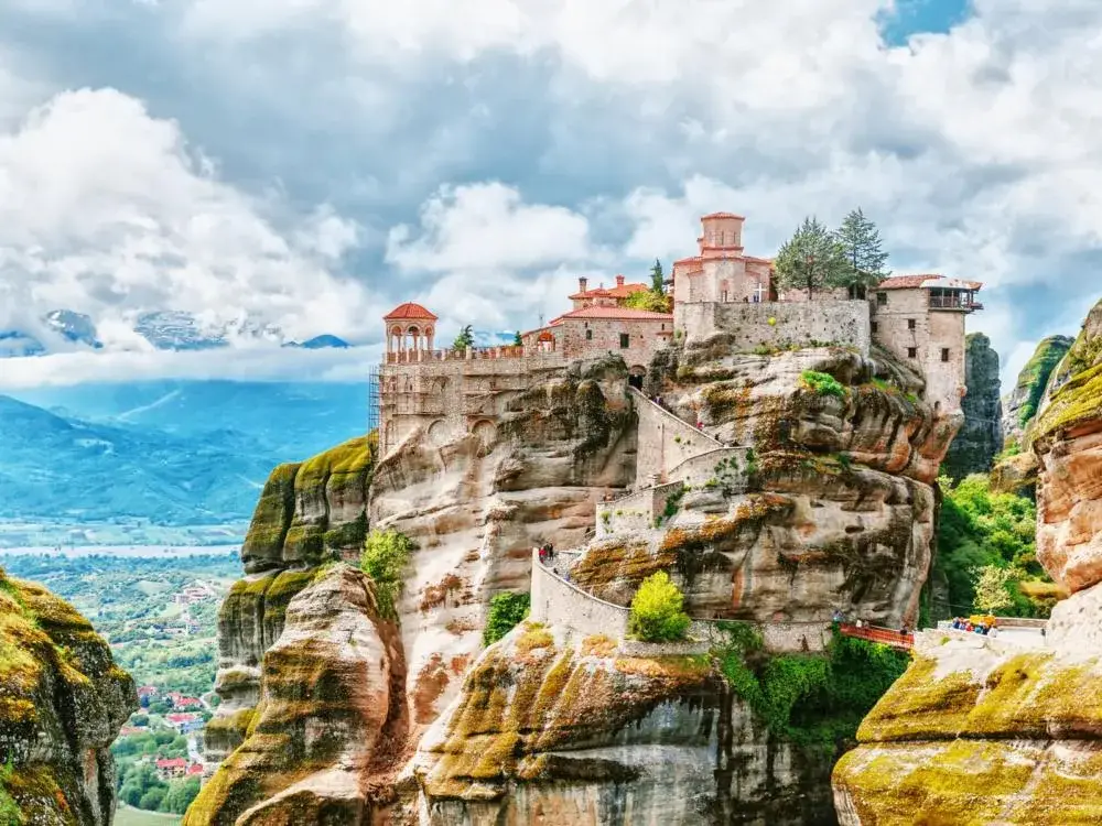 The amazing monastery at Meteora on a hilltop, one of the best things to do in Greece