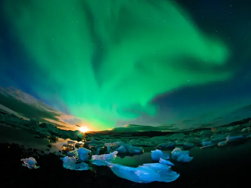 Amazing Northern Lights as viewed in September, one of the best times to go to Alaska