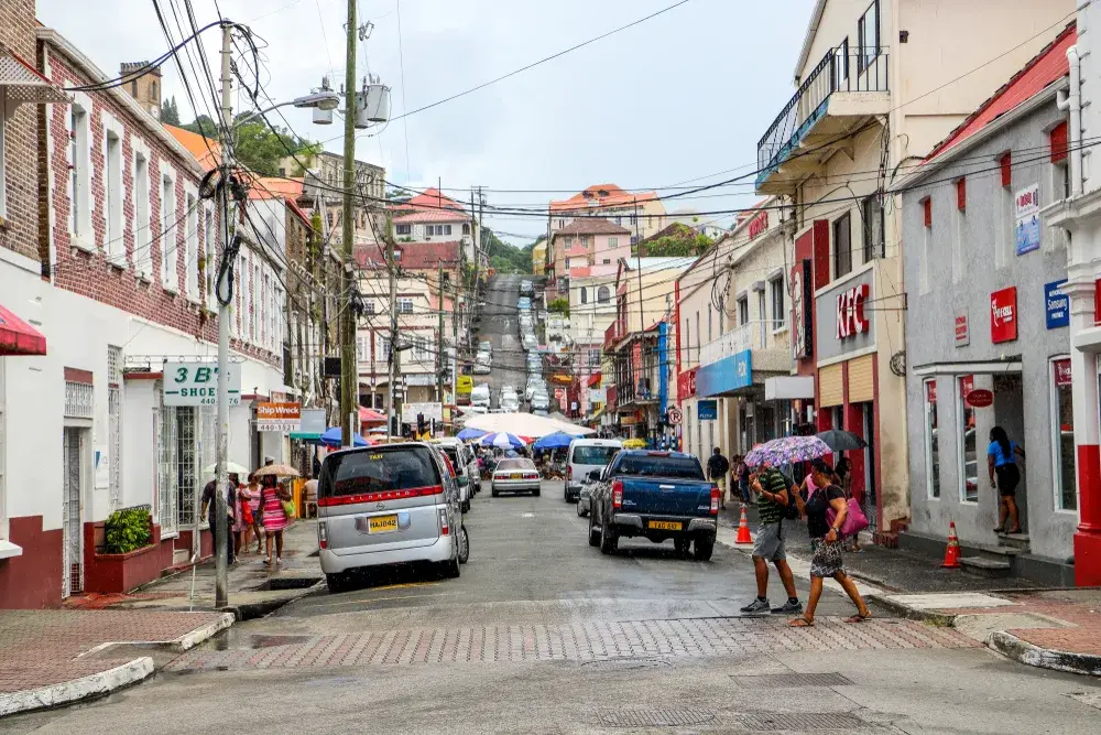 Neat view of a downtown market in St. George's on a Saturday pictured for a piece on whether or not Grenada is safe to visit