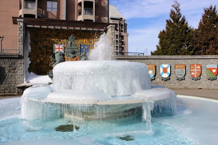 Victoria BC. Frozen fountain.