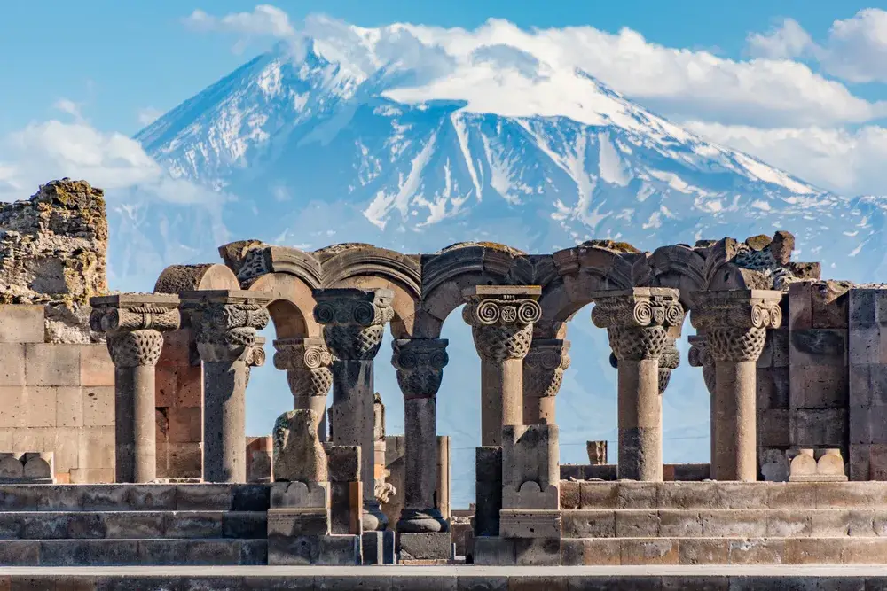 Zvartnos temple ruins in Yerevan for a piece answering the question Is Armenia Safe