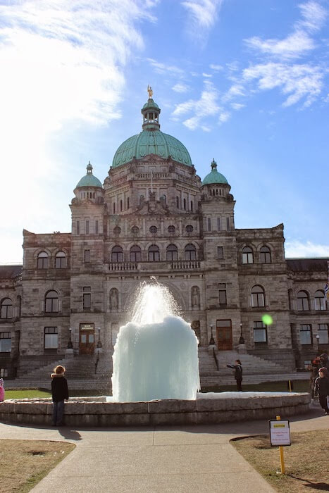 Legislative Assembly of British Columbia in Victoria. Winter time.